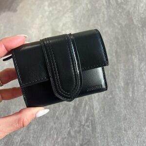 Jacquemus Le Grand Bambino black leather wallet
